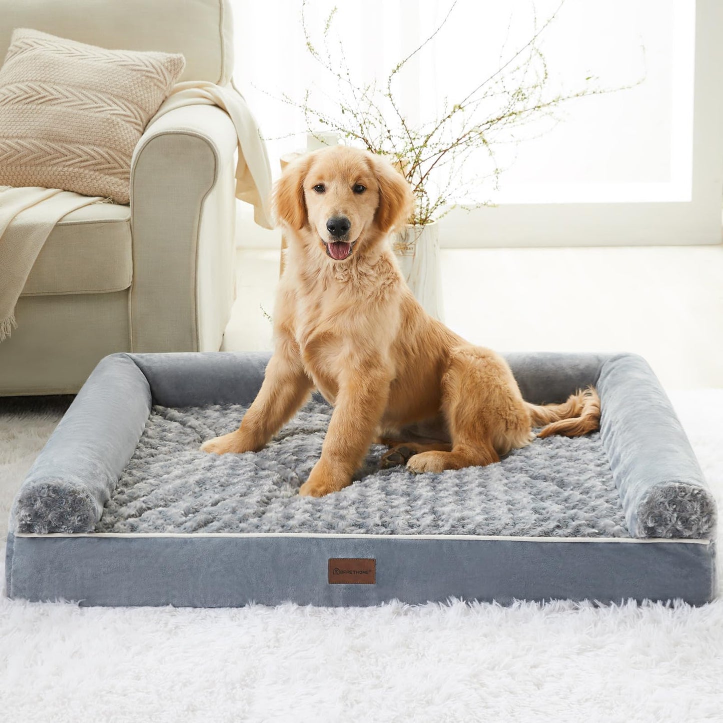BFPETHOME Cama Ortopédica Premium para Perros Medianos y Grandes