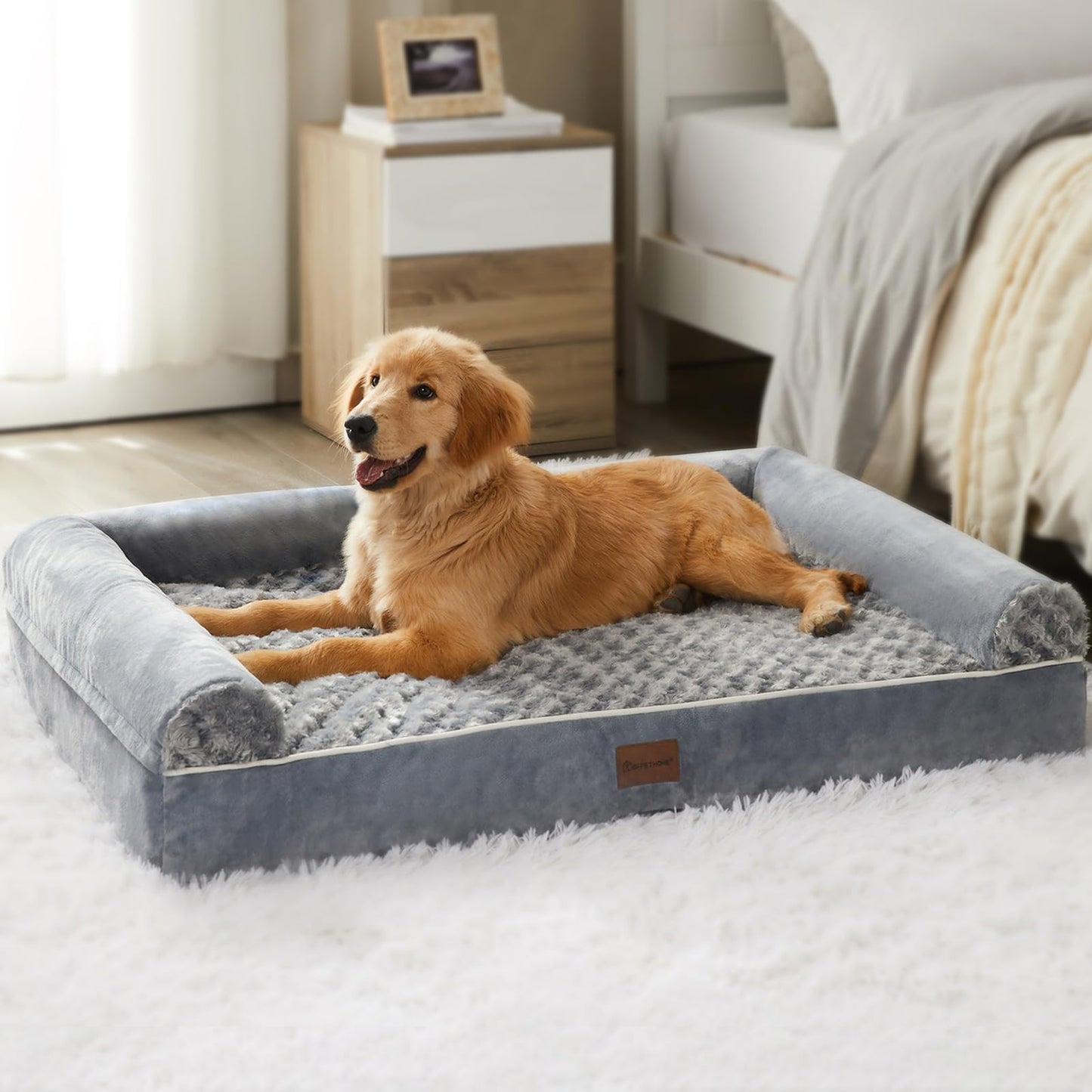 BFPETHOME Cama Ortopédica Premium para Perros Medianos y Grandes