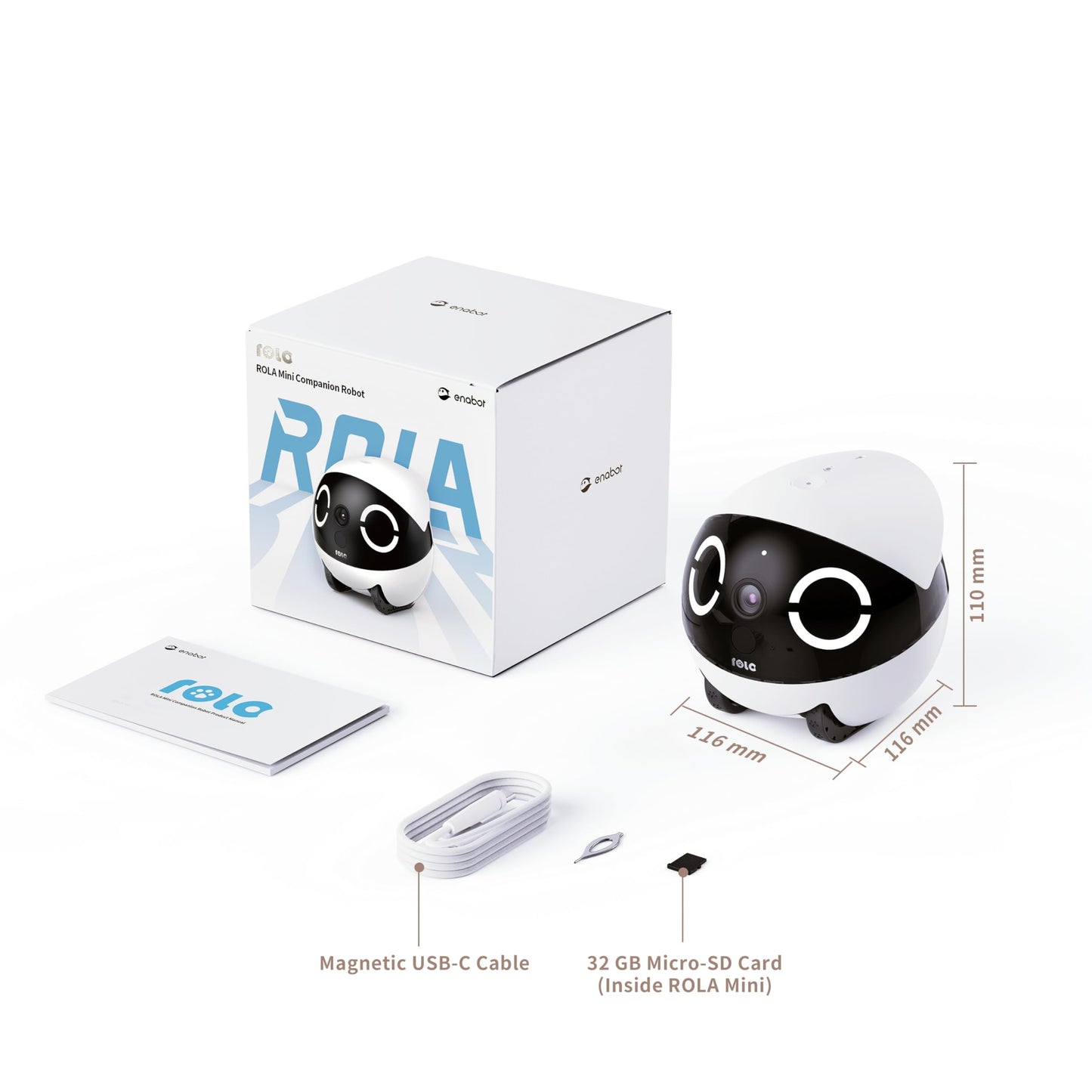 Cámara Robot para Mascotas Enabot EBO ROLA Mini – Blanca