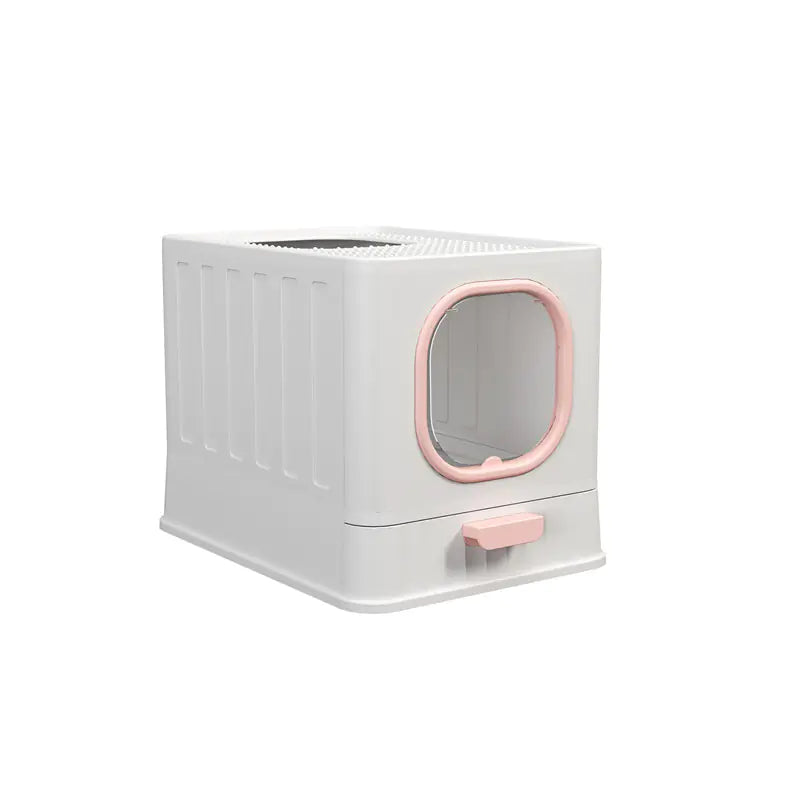 Caja de Arena Plegable y Cerrada para Gatos