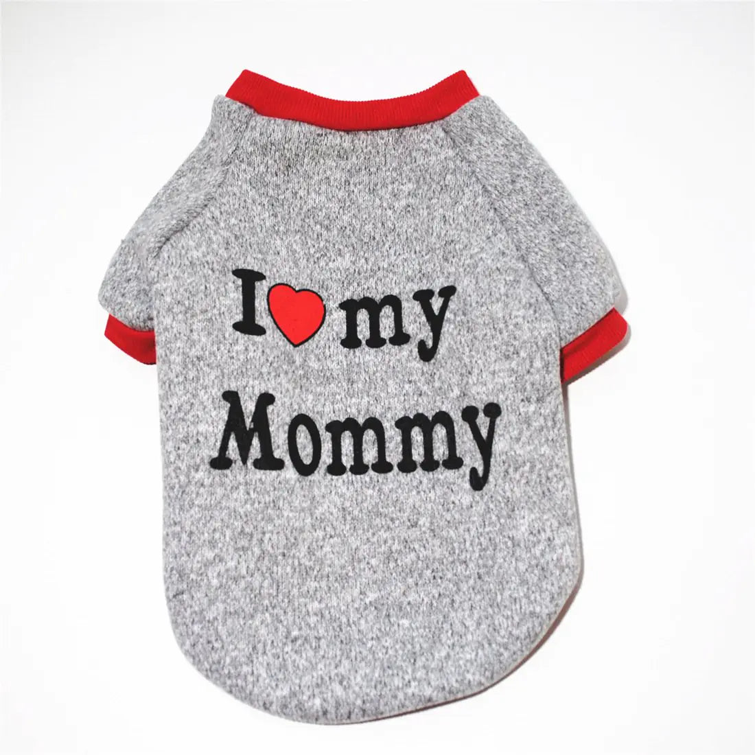 Suéter Acolchonado para Mascotas: "Love Dad" y "Love Mom