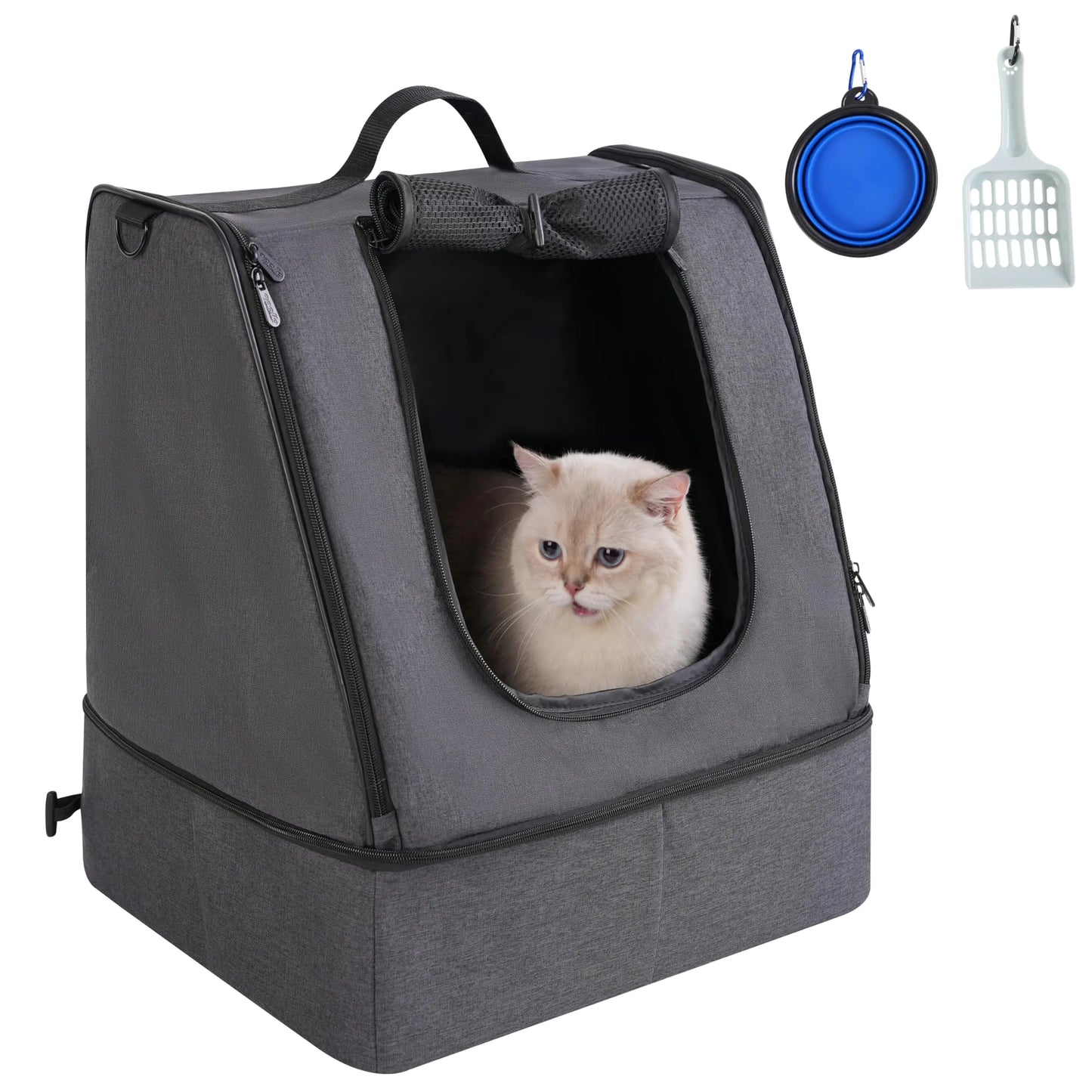 Caja de Arena Portátil para Gatos con Bolsa Impermeable