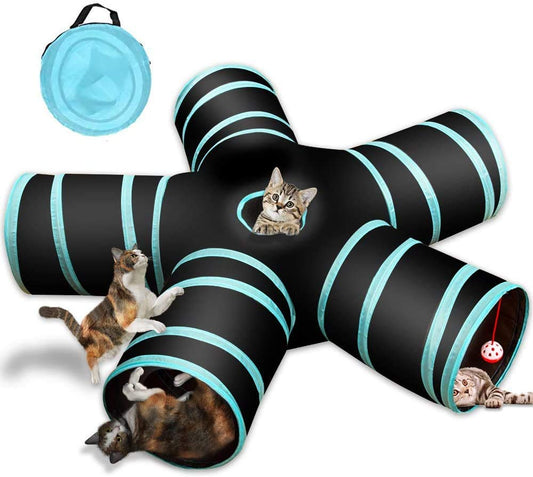 GUSTYLE – Túnel de Juego Plegable 5 en 1 para Gatos, Cachorros, Conejos y Más