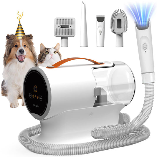 AIRROBO PG100 – Kit de Grooming 5 en 1 con Aspiradora para Mascota