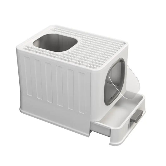 Caja de Arena Plegable y Cerrada para Gatos