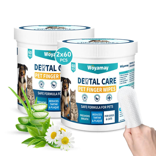 Toallitas Limpiadoras de Dientes para Perros y Gatos 120 Unidades